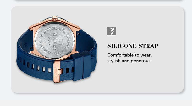 Orologio da uomo sportivo casual al quarzo impermeabile in gel di silice per uomo con data automatica e lancette dell'orologio 8437_voghion.com