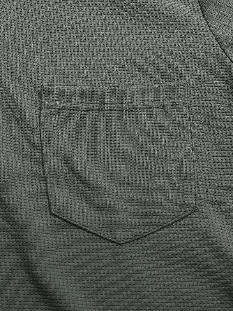 Maglietta da uomo a due pezzi, a doppio strato, con scollo a V, stile autunnale e invernale, con cuciture di grandi dimensioni, a maniche lunghe._voghion.com