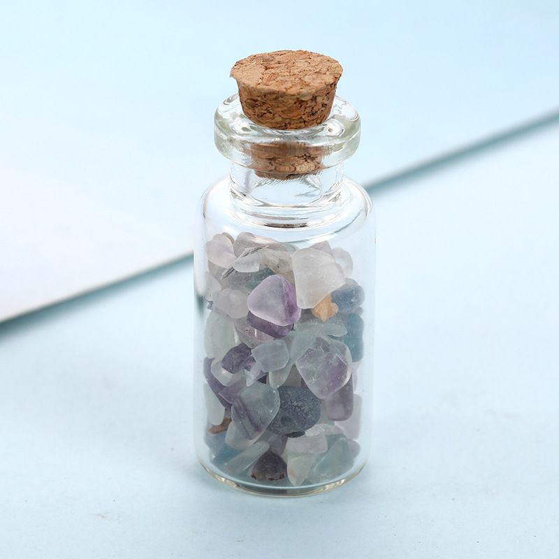 Mini bottiglia di profumo in agata dei desideri, pietra frantumata colorata e cristallo naturale_voghion.com