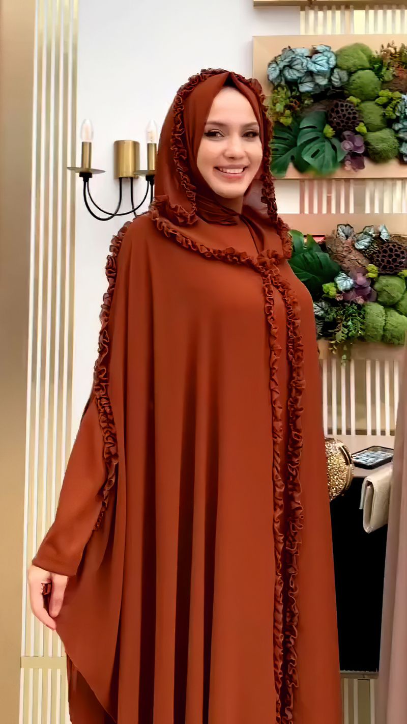 Dameskleding Capuchon Sjaal Lange Jurk Turkse Cardigan Robe_voghion.com