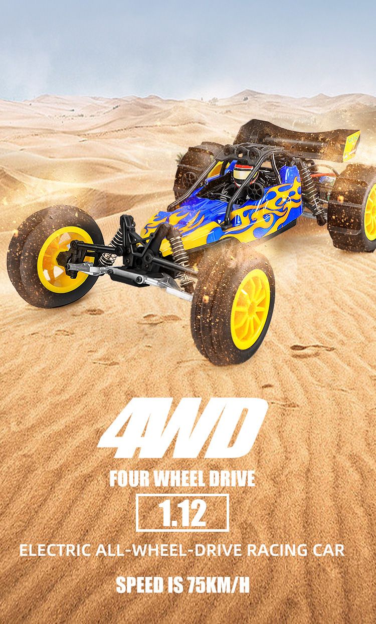 Véhicule tout-terrain télécommandé à grande vitesse RC à quatre roues motrices Big Foot Racing jouet électrique modèle de voiture adulte garçon_voghion.com