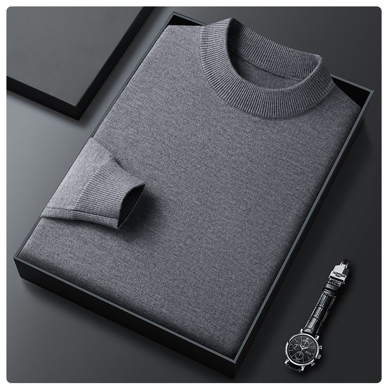 Pull d'hiver décontracté à col rond en laine Lyocell Tencel pour homme, tricot épais et chaud_voghion.com