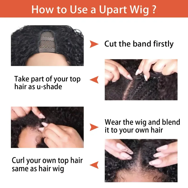 Peluca en forma de U con corte bob rizado de 8 a 16 pulgadas para mujer, cabello humano 250 % virgen brasileño, color natural, hecha a máquina_voghion.com