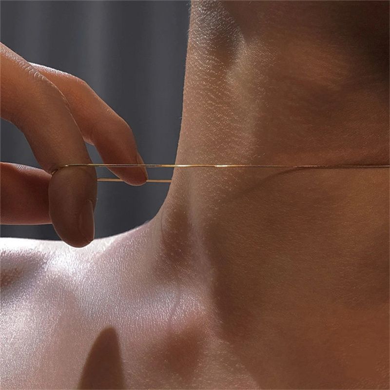 Serpente color oro vintage per le donne Moda semplice lega clavicola collana a catena accessori per gioielli da uomo_voghion.com