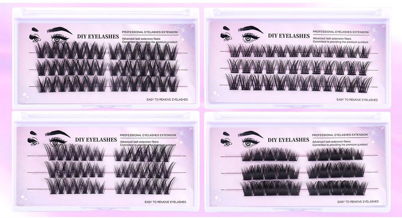 Beauty Health Oblique Flying Hot False Eyelashes Thick Diy Eye Lashes Segmented Single-Cluster Grafting False Eyelashes_voghion.com