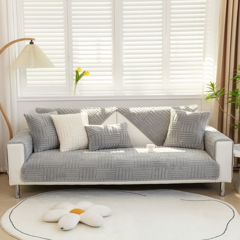 Cuscino per divano in peluche, stile invernale, nordico, antiscivolo, fodera per schienale, moderno e semplice, in pelle invernale._voghion.com