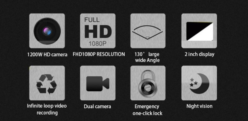 Registratore di guida con doppia telecamera a infrarossi per visione notturna 4K HD 130°_voghion.com
