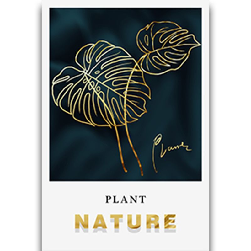 Black Gold Leaf Living Hanging Nordic Landscape Canvas Core Abstract Dining Room Decorative Painting_voghion.com