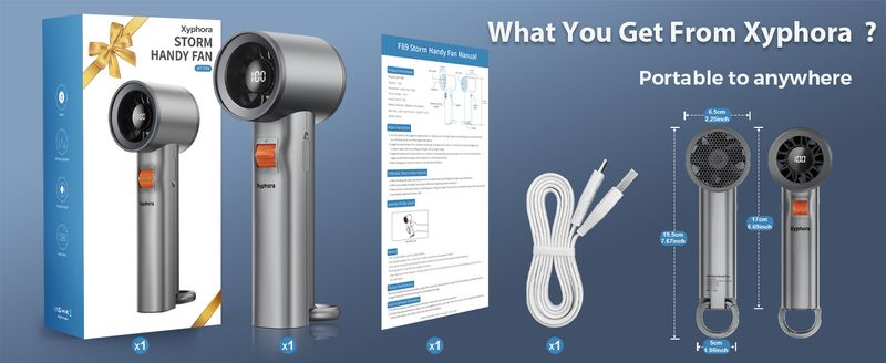 Ventilatore portatile turbo regolabile - 5000 mAh, 20 ore di autonomia_voghion.com
