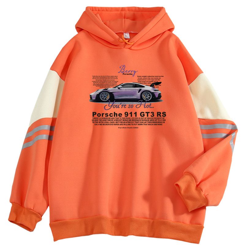 Felpa da uomo in stile americano con blocchi di colore, pullover ampio con stampa di auto sportive di bacche, capospalla alla moda_voghion.com