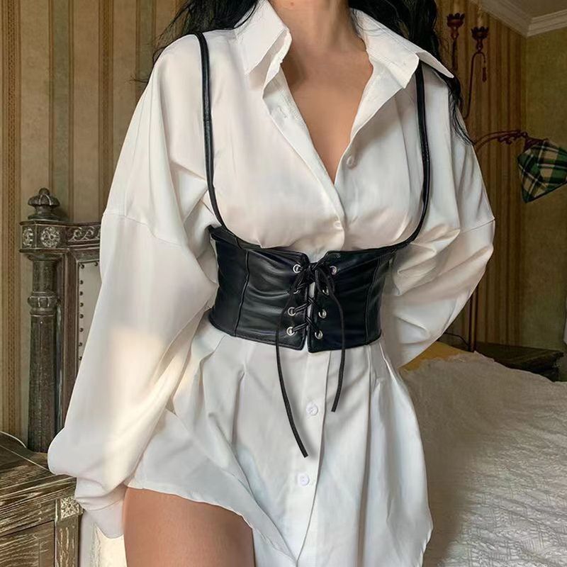 Unisex Stylish Women's Leather Vest Waistband Elastic Elastic Strap Women Accessorize With A Blouse Belt_voghion.com