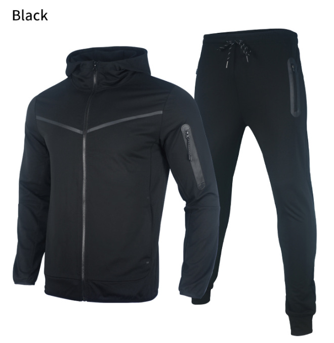 2024 roupas esportivas casuais da moda masculinas podem ser personalizadas com conjunto de calças e jaqueta de cardigã com capuz primavera e outono_voghion.com