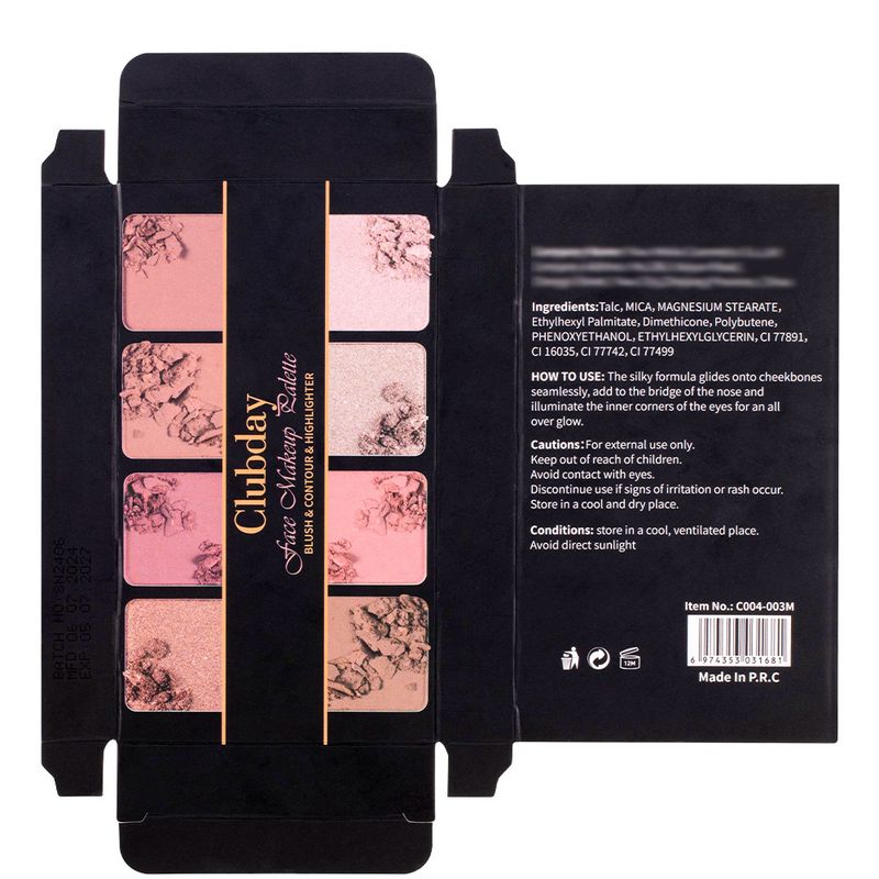 Blush rouge mat surligneur contouring tridimensionnel palette intégrée modification du contour maquillage du visage_voghion.com
