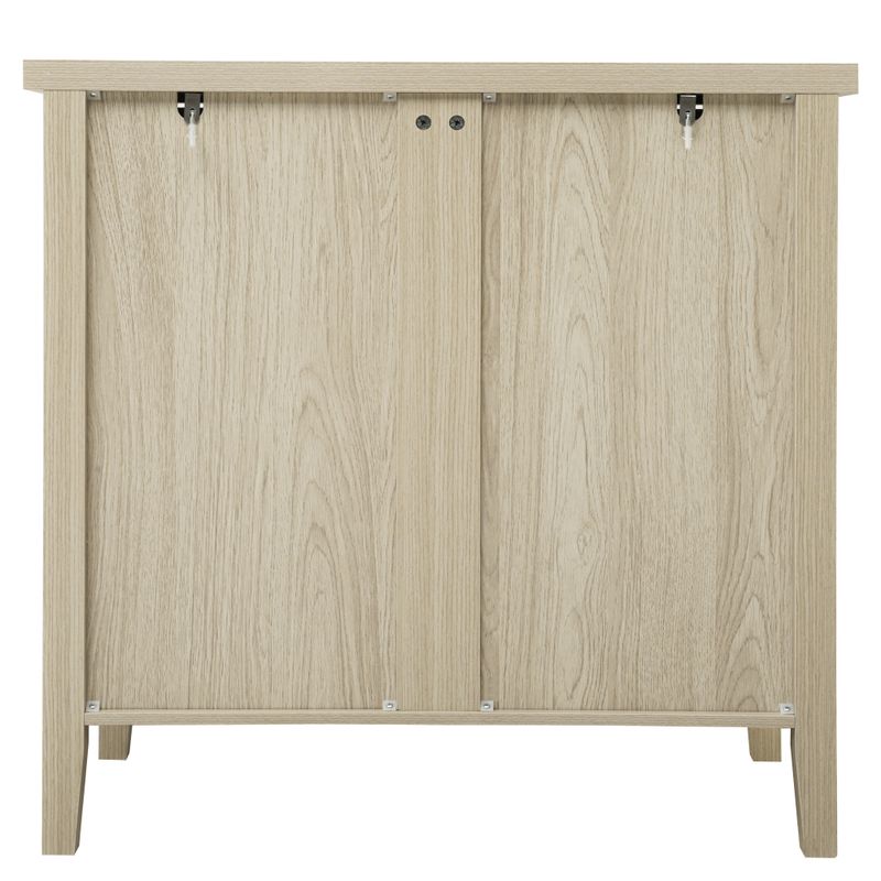 Meuble de rangement 3 tiroirs 80 x 40 x 80 cm, buffet aspect bois naturel avec sculptures linéaires, pour salon, chambre, bureau et étude._voghion.com