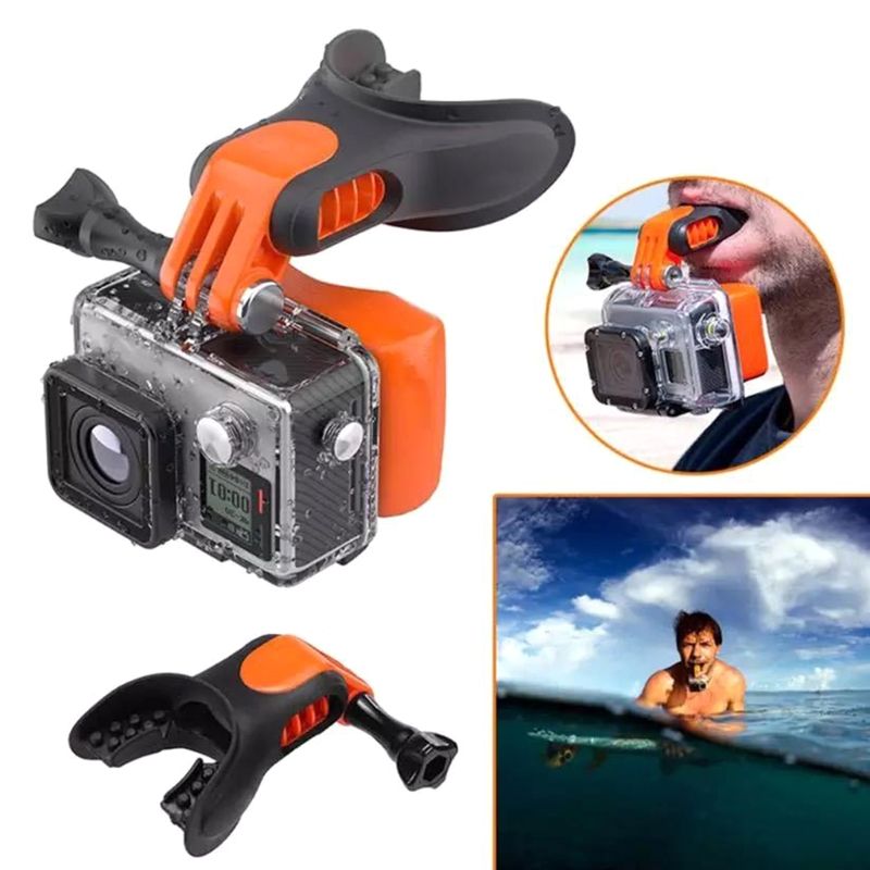 Montieren Surfen Skating Bootfahren Beißen Mund Mit Schraube Für HERO 10 9 8 7 6 5 4 3 + 3 2 1 kameras F19E_voghion.com