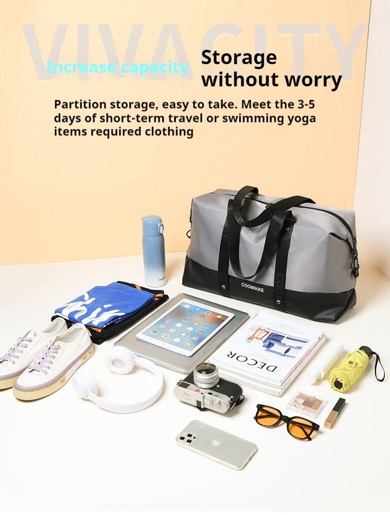 New Travel Storage Bag Luggage Storage Bag Oxford Cloth Handheld Large Capacity Dry Wet Separation Sports Fitness Bag_voghion.com