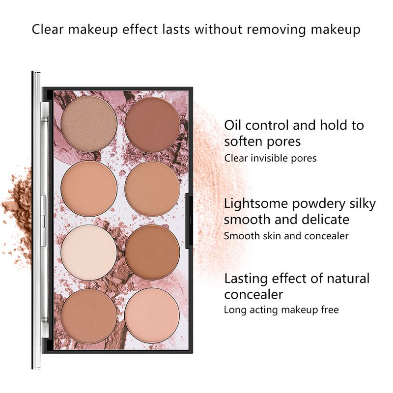 MISS ROSE Makeup 8 Colors Long Lasting Makeup Oil Control Makeup Powder Waterproof Contour Concealer Powder_voghion.com