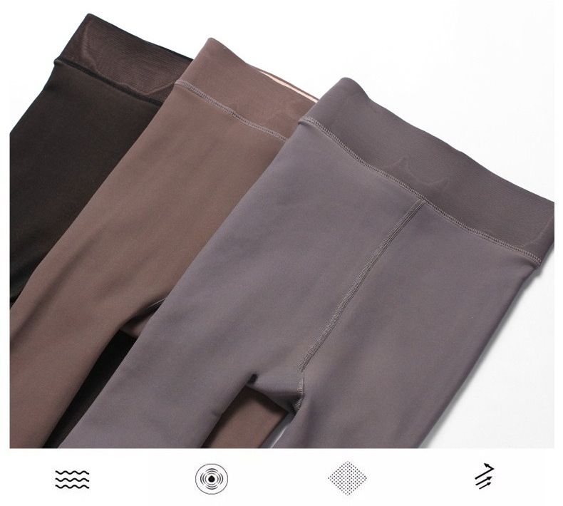 K Plus Size Thermal Leggings With Faux Sheer Look For Women; Grey Opaque Tights With Thickening Effect_voghion.com