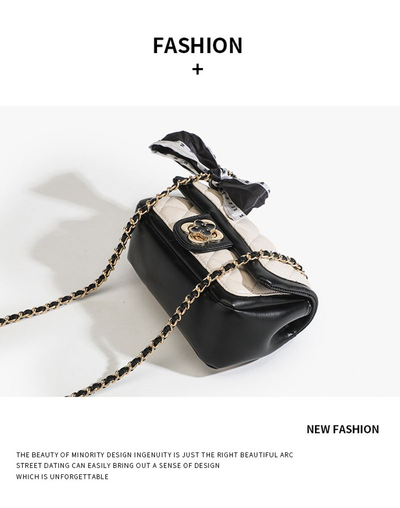 einzelne Schulter kleine quadratische Rhombus Umhängetasche Xiaoxiangfeng Mode Nischenkette Tasche_voghion.com
