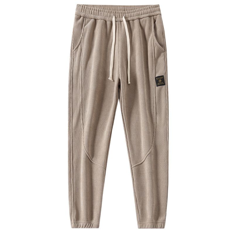 Pantaloni invernali nuovi, alla moda, casual, versatili, con gambe imbottite e caldi in velluto per uomo_voghion.com