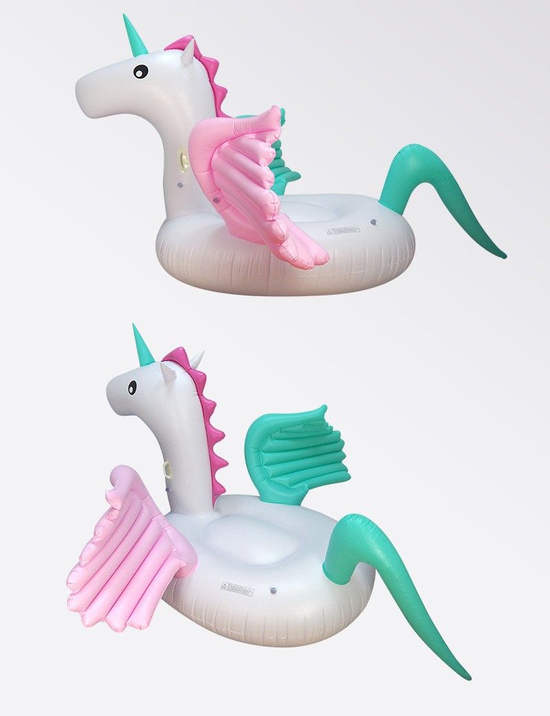 Giant Inflatable Pegasus Float - Dual-Color Candy Unicorn Ride For Women & Adults (Extra Large Pool Lounger Heavy-Duty PVC 150cm Size)_voghion.com