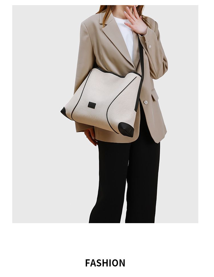 Trendy Shoulder Tote Bag For Women - Casual Canvas Crossbody Hobo Bag With Magnetic Closure, Spacious Interior & Stylish Stitching Details_voghion.com