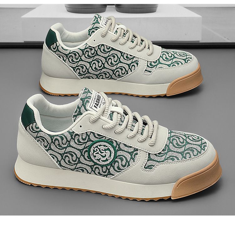 Casual spring 2024 new printed fabric casual men's low cut soft soled trendy shoes_voghion.com