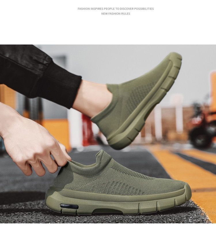2024 new style flying woven summer and autumn breathable sports shoes men's slip on socks shoes casual coconut shoes wholesale_voghion.com