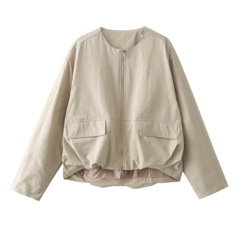 BM&MD&ZA Giacca trench con scollo rotondo da donna, stile pendolarismo, estiva, nuova 06740821721_voghion.com