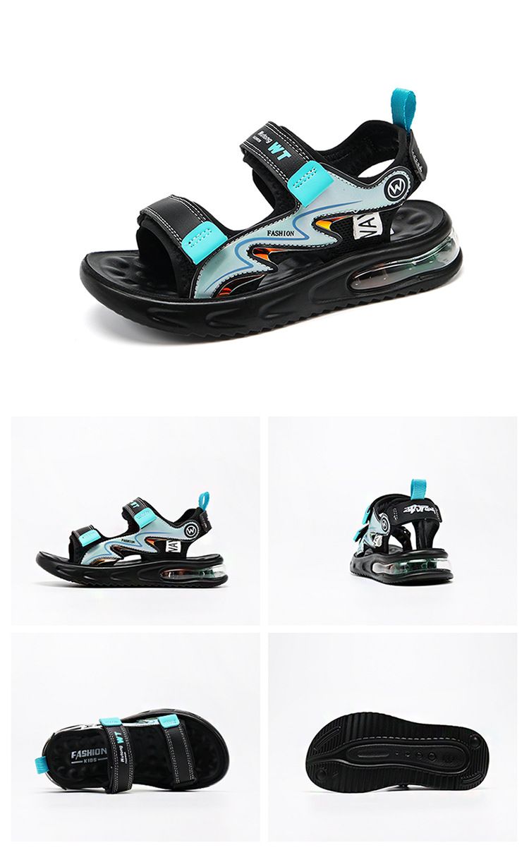 Jungen Sandalen 2024 Neue Sommer Student Mittlere und Große Kinder Weiche Sohle Luftkissen Strandschuhe Wasserdicht_voghion.com