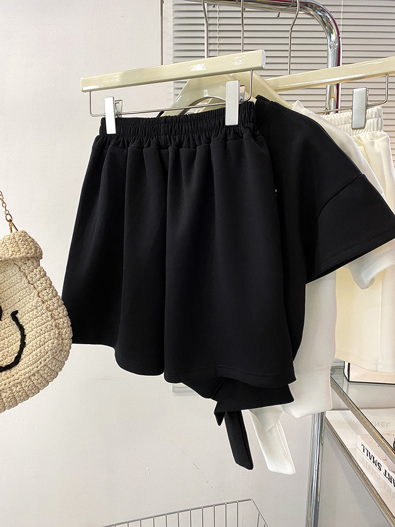 Damenbekleidung weiße lässige Sportanzüge für Damen im Sommer High-End-Mode Kurzarm-Shorts zweiteilige Anzüge_voghion.com