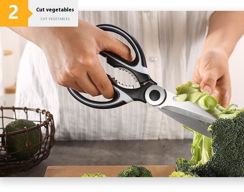 Edelstahl-Multifunktionsküche für Haushaltsfisch, starke Hühnerknochen-Grillfleischschere, große Schere_voghion.com