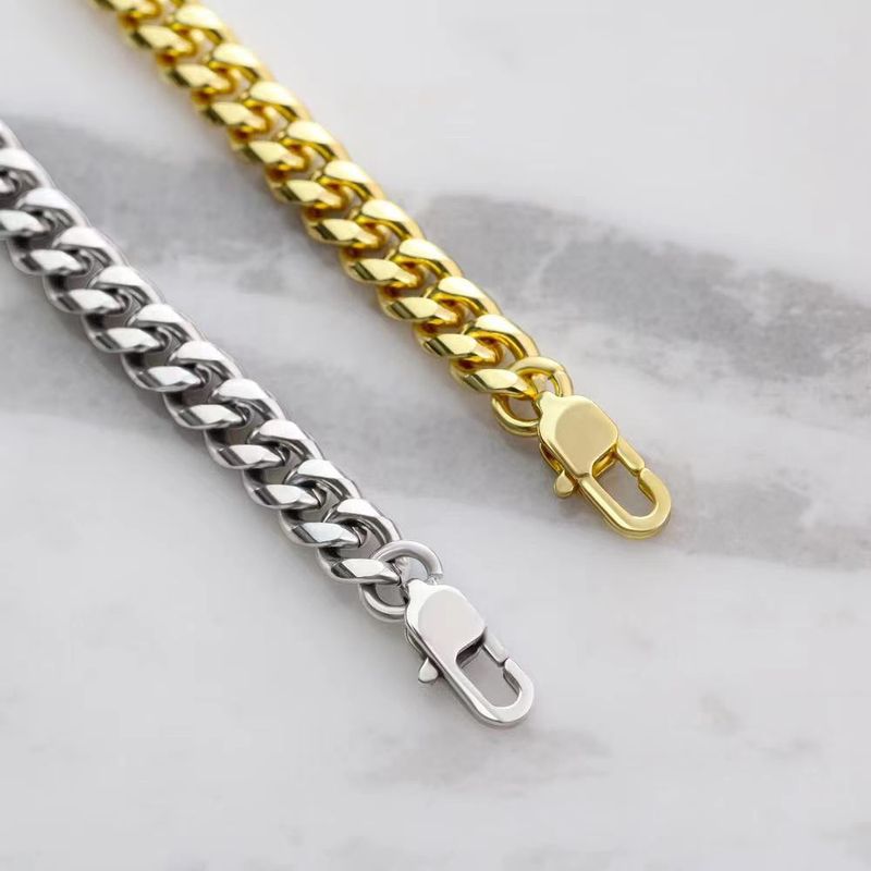Collana in acciaio inossidabile di alta qualità per uomo, in titanio, con catena cubana, rotonda, lucida, stile hip-hop alla moda e spesso._voghion.com