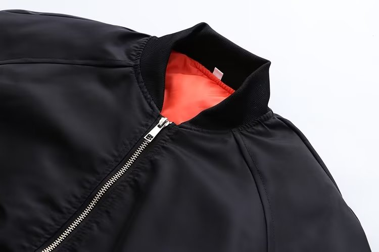 Women's plus-size bomber loose biker jacket_voghion.com