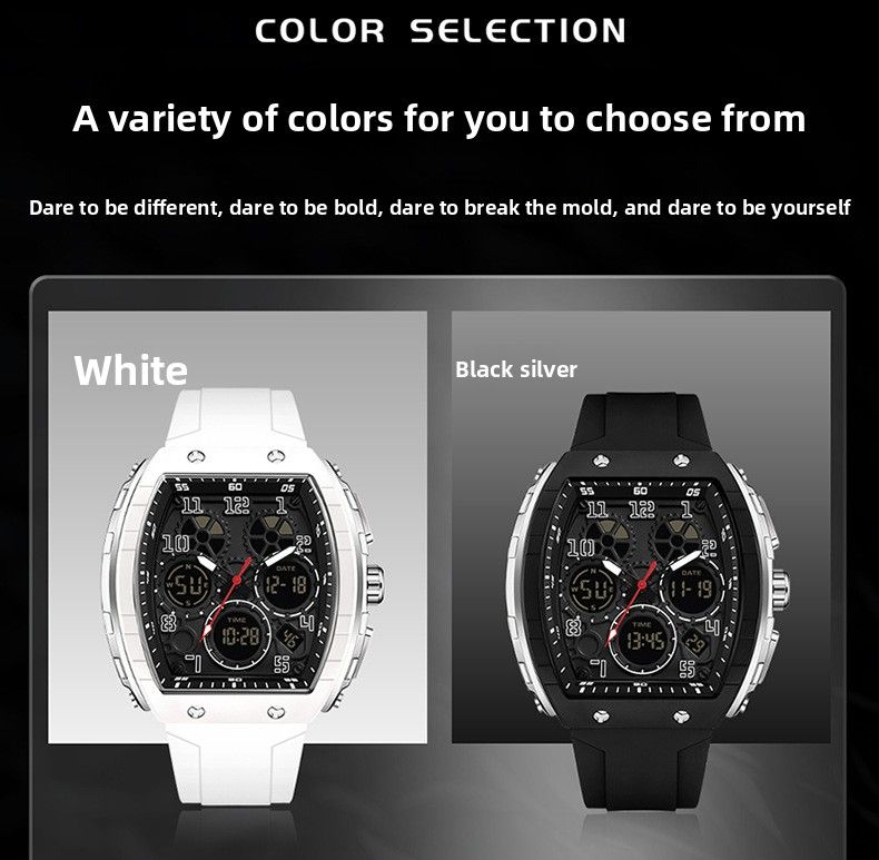 Montre homme Sanda Live électronique numérique multifonction tendance en silicone étanche avec réveil, best-seller_voghion.com