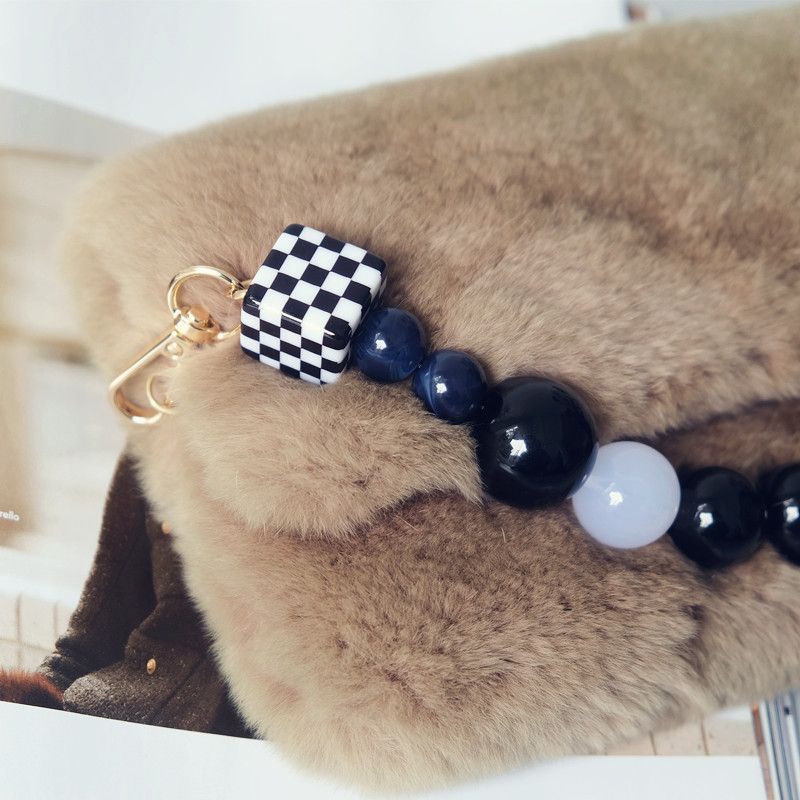 Mode Vintage Handgemaakte Kleur-Block Zwarte Hars Tas Handheld Acryl Kralenketting_voghion.com