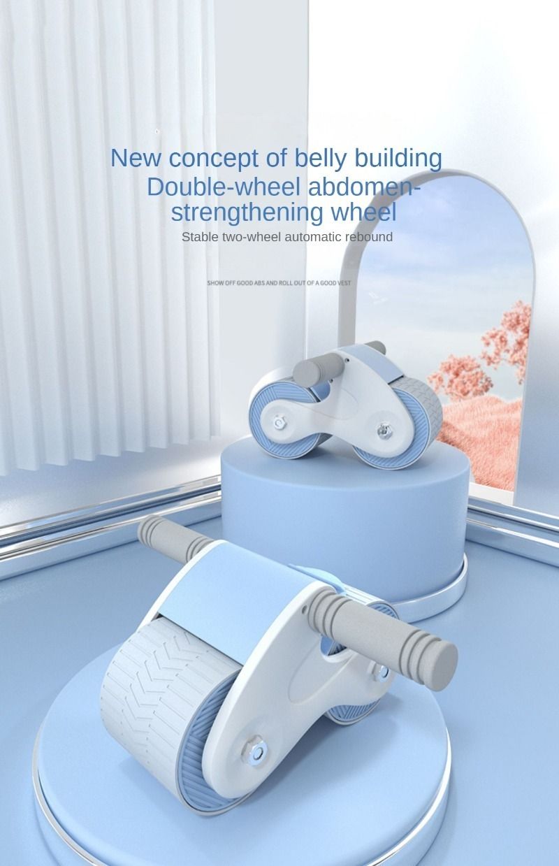 Beginners Automatic Rebound Abdominal Wheel Mobile Phone Bracket Abdominal Muscle Weight Loss Abdominal Roll for Men and Women_voghion.com