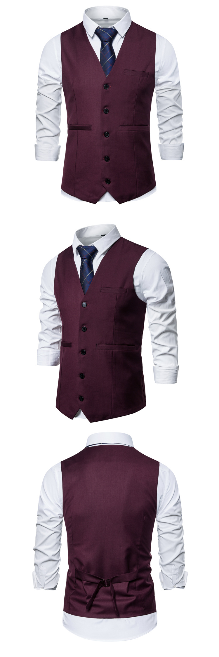 colete masculino de cor sólida, tamanho grande, colete casual, colete masculino, jaqueta fina_voghion.com