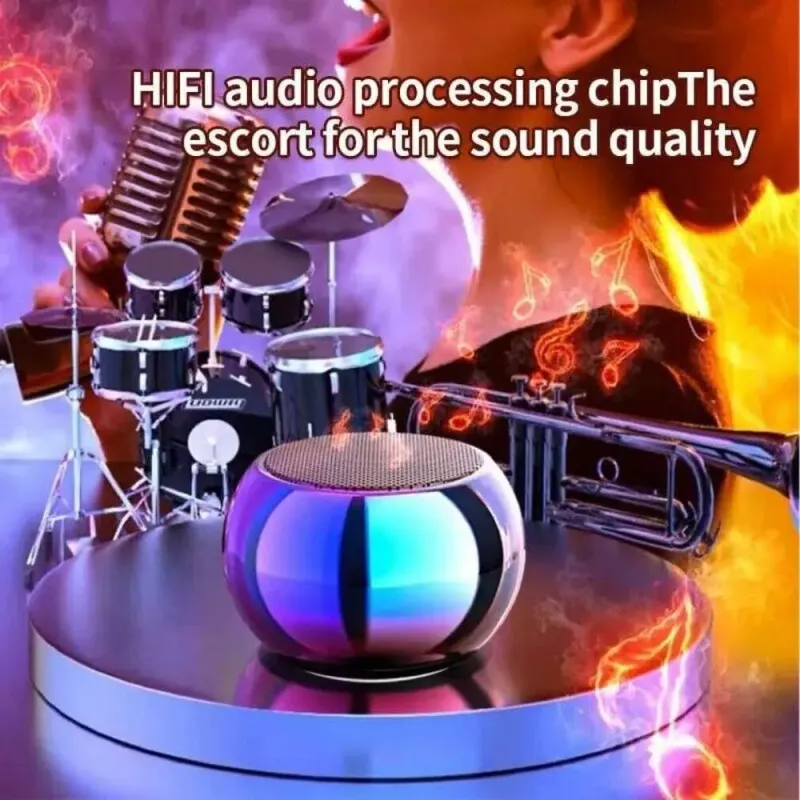 Mini haut-parleur Portable sans fil, pistolet en acier, métal, stéréo, Surround, caisson de basses, extérieur, Bluetooth, petit haut-parleur_voghion.com