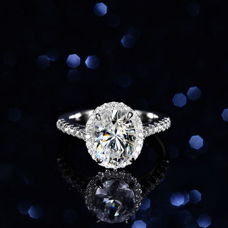 Tancise Luxus 2,0 Karat Moissanit Diamantringe im Ovalschliff für Damen Band Sterling Silber Hochzeit Verlobungsgeschenk_voghion.com