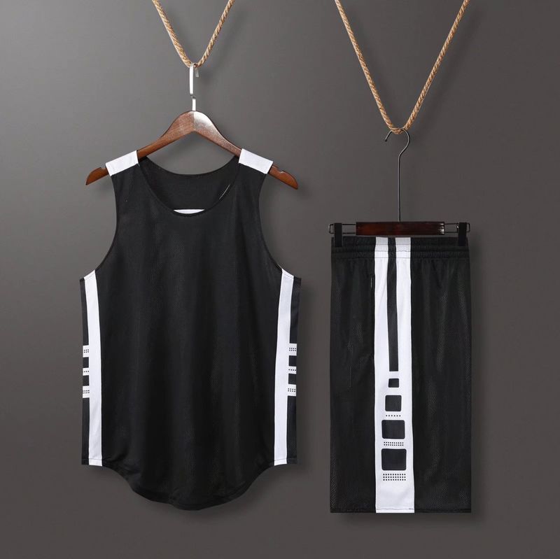 Double sided basketball suit, men's game sports team adult training uniform, printed vest, double-sided jersey_voghion.com