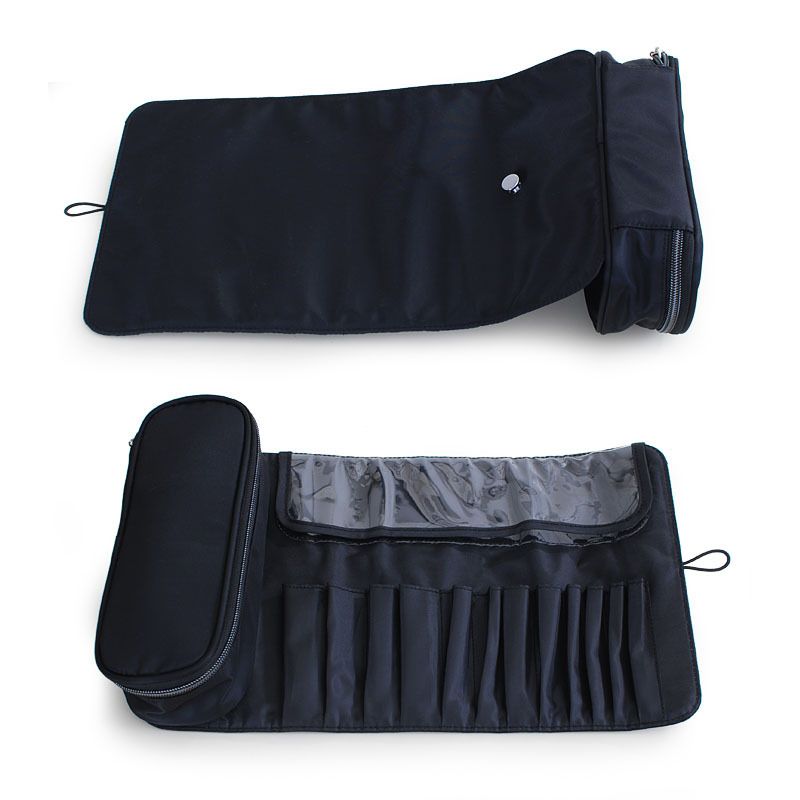 Wasserdichte Roll-Make-up-Pinseltasche aus Nylon für die Reiseorganisation_voghion.com