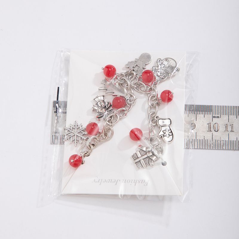 Coffret cadeau de sapin de Noël créatif et diversifié, collier pendentif cloche Collier de perles rondes rouges à la mode_voghion.com