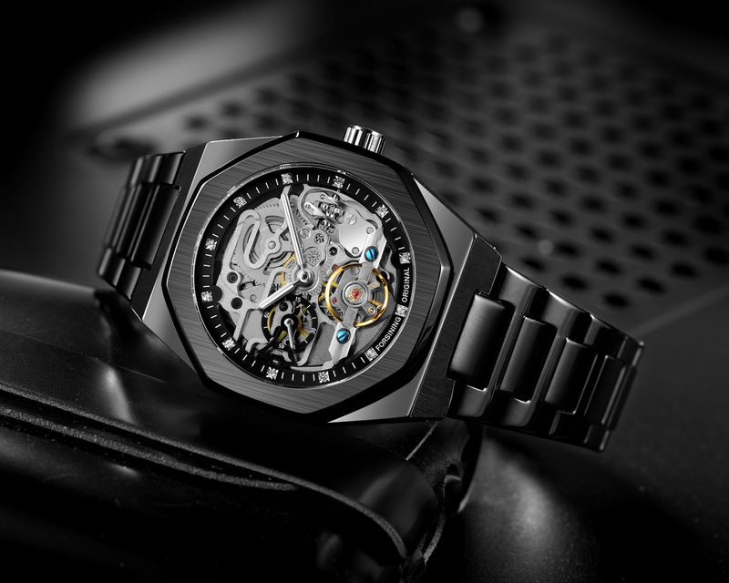 Men's Automatic Mechanical Watch With Luminous Hands, Three Subdials, And Day Display - Stainless Steel Band Six Pin Week Steel Belt Mechanical Watch_voghion.com