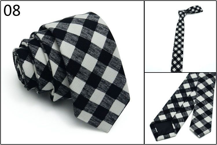 5CM Yeni Moda Rahat İngiliz Kore Sürümü İnce Dar Boyun Kravat Erkekler Kadınlar Öğrenciler Çiftler Pamuk ve Keten Çizgili_voghion.com