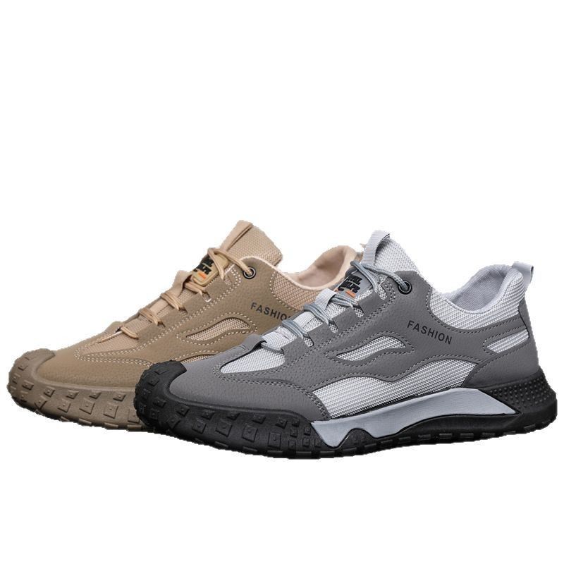 Spring New Men's Breathable Lace-up Sneakers Korean Style Trendy Flat Comfortable Fashion Lightweight Casual Shoes_voghion.com