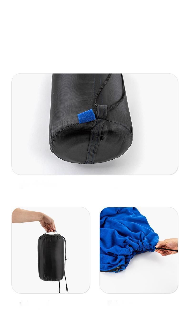 Saco de dormir térmico multifuncional para acampar al aire libre, portátil, de forro polar, para dormitorio, oficina, cubrepiernas, manta para siesta gruesa_voghion.com