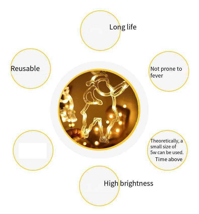 LED Ins Fenster Saugnapf Weihnachtsbaum Dekoration Licht String Santa Claus Schneemann Starry Sky_voghion.com