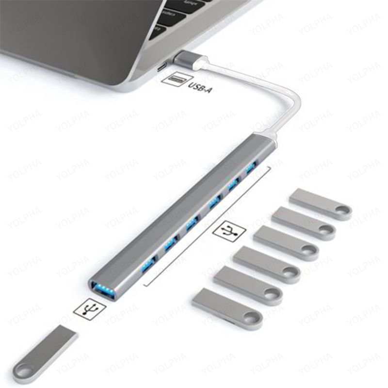 3.0 2.0 Typ C Multi Splitter High Speed 5 Gb/s Do Komputera PC Złącze USB A HUB Multiport 7 Portów_voghion.com