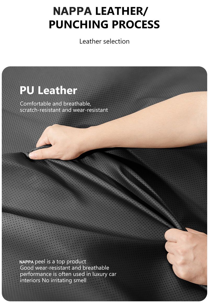 SEAMETAL Nappa Leather Car Universal Winter Cover Soft Breathable Seat Cushion With Waist Pad Comfortable Mats_voghion.com